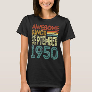 Camiseta 72 Anos De Idade Incrível Desde Setembro De 1950 7