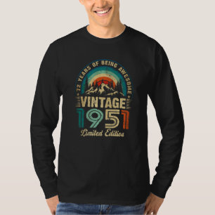 Camiseta 72 anos de idade Retro Vintage 1951 Limited Editio