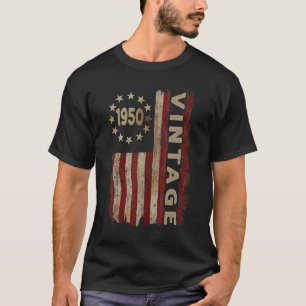 Camiseta 72 anos Vintage 1950 American Flag 72nd Birth