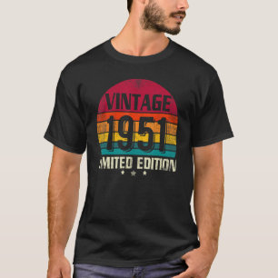 Camiseta 72 anos Vintage 1951 72º aniversário