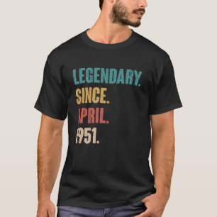 Camiseta 72 anos Vintage 1951 Aniversário 72 de abril Deco