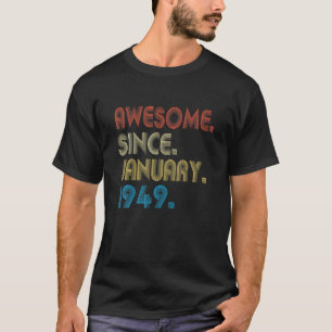 Camiseta 73º Aniversário Gift Incrível Desde Janeiro De 194
