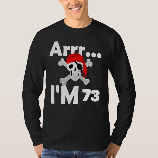 Camiseta 73.º Aniversário do Crânio Pirata, 73 anos (Frente)