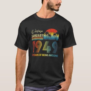 Camiseta 73.º Aniversário Vintage Janeiro 1949 73 Anos Ig
