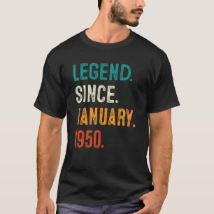 Camiseta 73 Anos 73. Lenda de aniversário desde 19 de janei