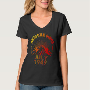 Camiseta 73 anos de idade incrível desde julho de 1949 73º