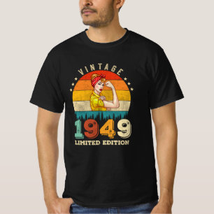 Camiseta 73 Anos Mulheres No Dia 1949 Vintage 73º Aniversár