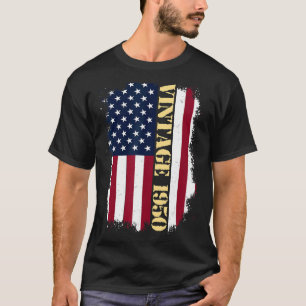 Camiseta 73 anos Vintage US Flag 1950 American Flag 73r