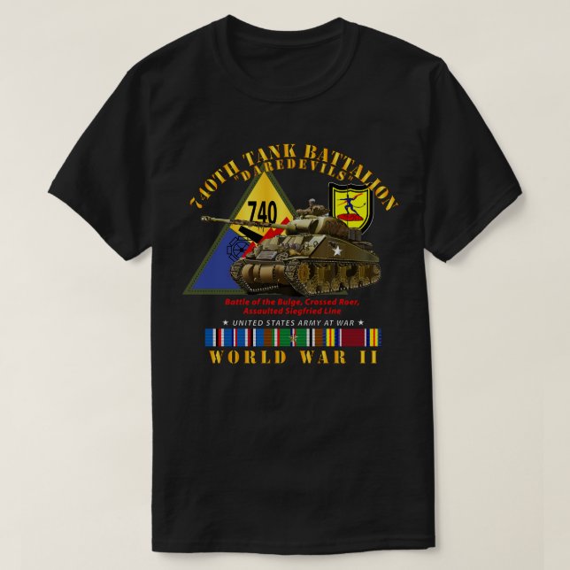 Camiseta 740. º Batalhão de Tanque w Tanque w SSI WII EU SV (Frente do Design)