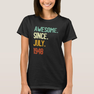 Camiseta 74. º aniversário incrível desde julho de 1948 74 