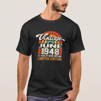 Camiseta 74 Anos De Esforço Junho De 1948 Vintage 74Th B