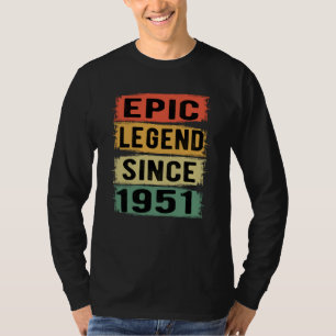 Camiseta 74 Anos De Idade Dia 1951 Legenda Epic 74. º Anive
