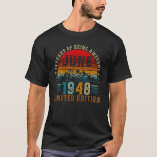 Camiseta 74 anos de idade junho de 1948 74º aniversário