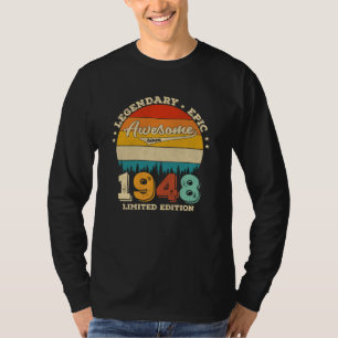 Camiseta 74 anos é incrível desde 1948 74º presente de a