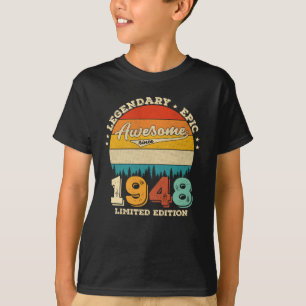 Camiseta 74 anos é incrível desde 1948 74º presente de a