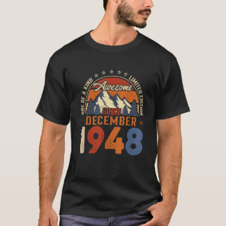 Camiseta 74 anos é incrível desde dezembro de 1948 74º aniv