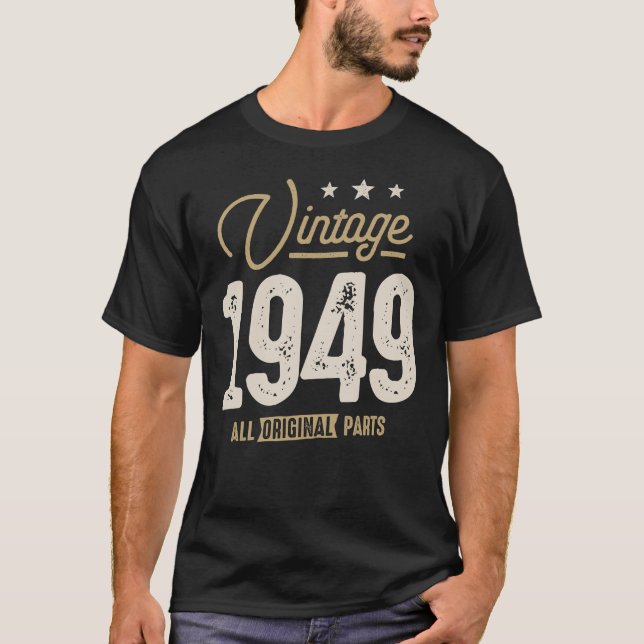 Camiseta 74 anos, Nascer em 1948, feito em 1948, 74 anos (Frente)