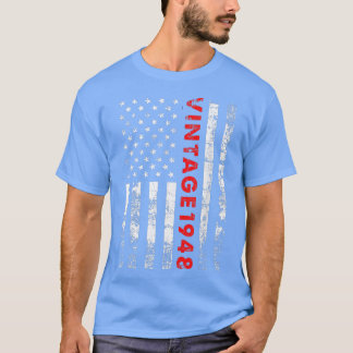 Camiseta 74 Year Old Gifts Vintage 1948 American Flag 74th 