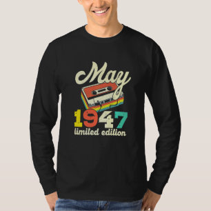 Camiseta 75. º Aniversário de maio de 1947 Vintage Cassette