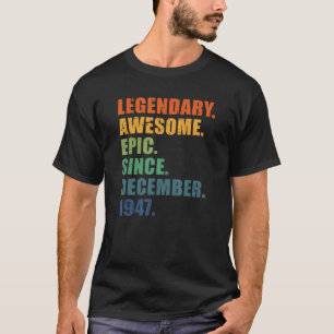 Camiseta 75. º aniversário Dezembro 1947 Homens e Mulheres 