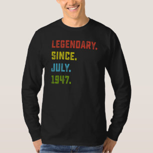 Camiseta 75.º Aniversário Legendário Desde Julho De 1947 75