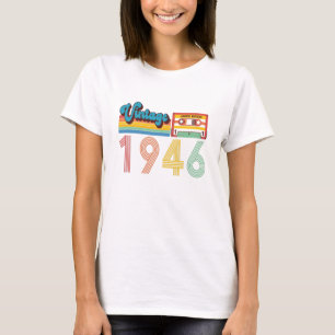 Camiseta 75. º Aniversário - Vintage - fita cassete de 1946