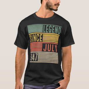 Camiseta 75.a Legenda de aniversário desde julho de 1947 75