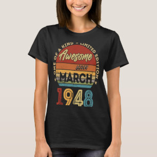 Camiseta 75 anos de idade março de 1948 75º aniversário 2