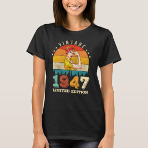 Camiseta 75 anos de idade Mulheres no dia 1947 Vintage 75º
