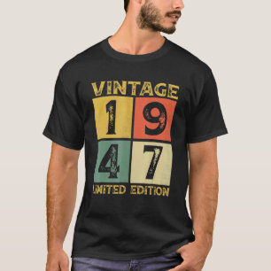 Camiseta 75 anos de idade Retro 1947 75º aniversário