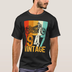 Camiseta 75 Anos De Idade, Retro Motorcycle Vintage, 1947,