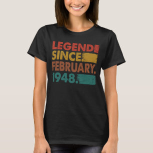Camiseta 75 anos de lenda desde fevereiro de 1948 75º nasci