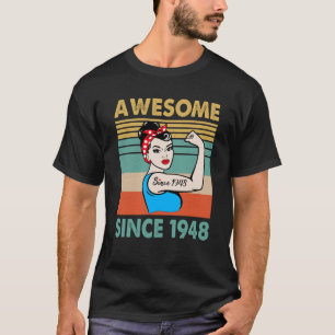 Camiseta 75 anos é incrível desde 1948 75º aniversário