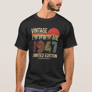 Camiseta 75 anos Vintage 1947 75º aniversário