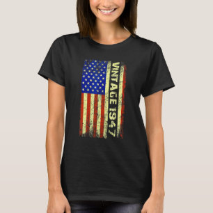 Camiseta 75 anos Vintage 1947 American Flag 75th Birth