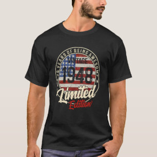 Camiseta 75 anos Vintage 1948 75º aniversário 1
