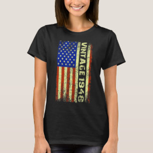 Camiseta 75 anos Vintage 1948 American Flag 75th Birth