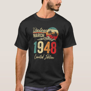 Camiseta 75 anos Vintage março 1948 75th Birthday Men