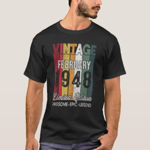 Camiseta 75.o aniversário fevereiro 1948 75 anos