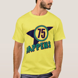 Camiseta 75th O aniversário acontece presentes