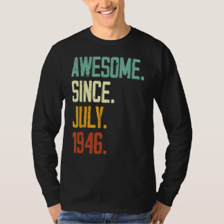 Camiseta 76º Aniversário Impressionante Desde Julho De 1946
