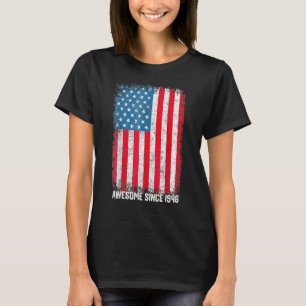 Camiseta 76. º aniversário Vintage Usa Flag Incrível Desde