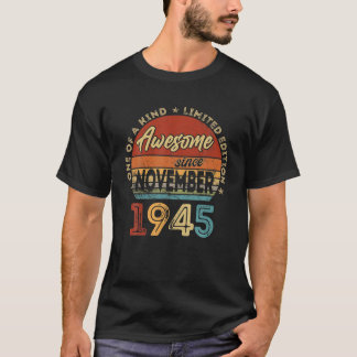 Camiseta 76 Anos De Idade Retro Incrível Novembro De 1945 7