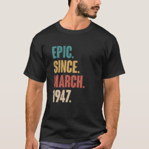 Camiseta 76 anos Vintage 1947 Aniversário 76.ª Decoração