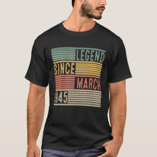 Camiseta 77º Aniversário Oferece Legenda Vintage Desde Març