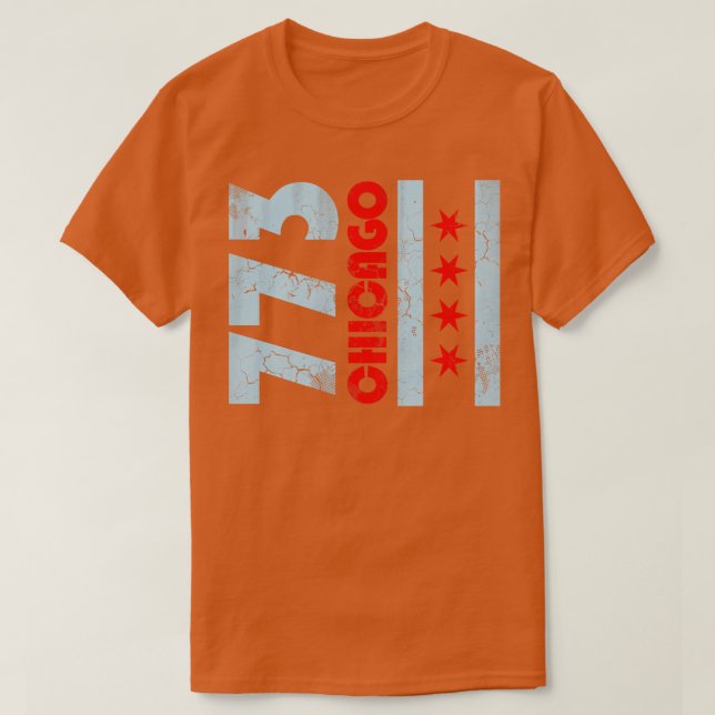 Camiseta 773 Chicago Flag Vintage Fade (Frente do Design)
