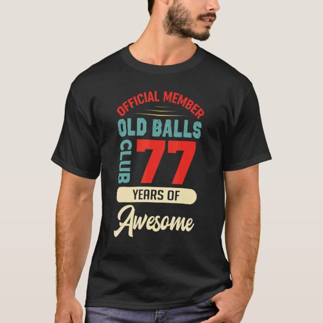 Camiseta 77.º Aniversário Clube De Bolas De 77 Anos (Frente)