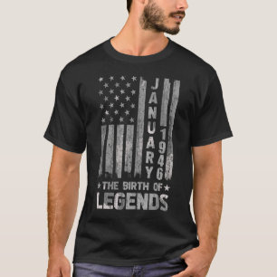 Camiseta 77. º aniversário de Janeiro de 1946 Nascimento da
