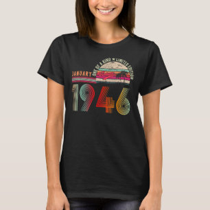 Camiseta 77 anos Vintage Janeiro de 1946 77º aniversário