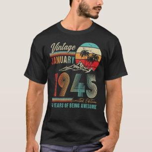 Camiseta 77 anos Vintage Janu, 77.o aniversário